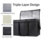 Bodaon 3-Pack Insulated Food Delivery Bag for Hot and Cold Meal, XXXL, Black, Grocery Tote Insulation Bag for Catering, Large Pizza Warmer - Image 5
