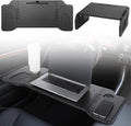 Foldable Car Desk Tray, Expandable Steering Wheel Table | Expandable car desk opens into a wider tabletop for laptop work or meals; with phone slot, cup holders and textured surface by Unknown