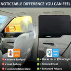 XCBYT Blackout Magnetic Car Window Shades for Rear Windows, 2 Pack | UV & Heat Protection, Magnetic Sun Shades for Baby Sleep, Privacy Nursing Covers, Fits steel frames only, measure first - Image 3
