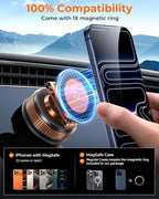 Vacuum Magnetic Car Phone Holder for Magsafe, Long Arm for Tesla Model Y/3 | All Metal,Nano Gel 119+LBS Max Suction,Foldable Hidden Tesla Phone Mount,360°Rotation, Easiest Car Mount for iPhone & Android - Image 7