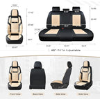 Coverado Car Seat Covers Front Set, Luxury Nappa Leather Seat Covers Universal Fit Waterproof Non-Slip Breathable Automotive Seat Protectors for Cars, SUVs, Trucks - Image 4