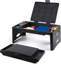 Loddie Doddie Lap Desk, Folding Desk, Bed Table, Black, 9.75"x12" | Built-In Storage with 2 Trays & Pocket, Bed Desk, Easy 2 lb Carry, Car Seat Tray for Travel, Portable Desk, Tucks Under Bed by LoddieDoddie