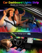 Acrylic LED Lights for Car, 43.3in RGB Interior Light Strip, 146 LEDs | USB Port, APP Control, Music Sync and Color Changing RGB Ambient Lighting for Car Interior, Gifts for Women and Men - Image 5