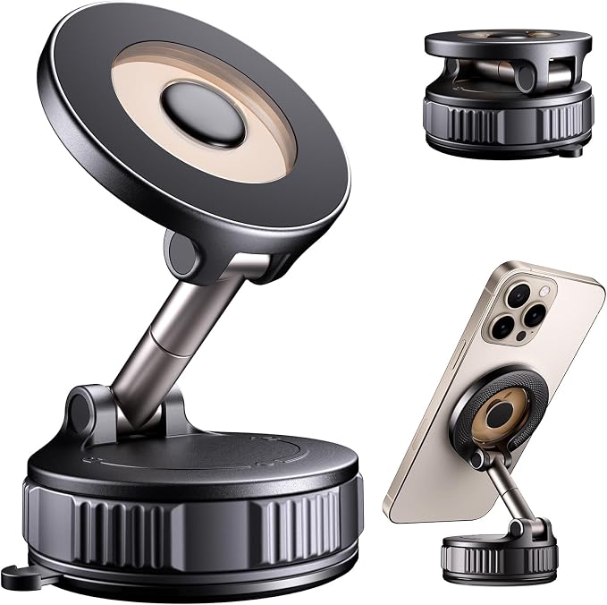 Car Phone Holder for Magsafe [120+LBS Strong Suction & 2800gf Magnetic] | 360° Adjustable Car Phone Mount, Phone Holders for Your Car for iPhone 17 Pro Max 16 15 14 13 12 Air by Estbuc