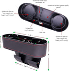 Car Console Side Seat Gap Organizer with Cup Holder, Black | Front Seat Organizer, Console Side Pocket, Cell Phone Holder, Coin Bucket, Car Storage Box, Universal Fits, Easy Installation - Image 3