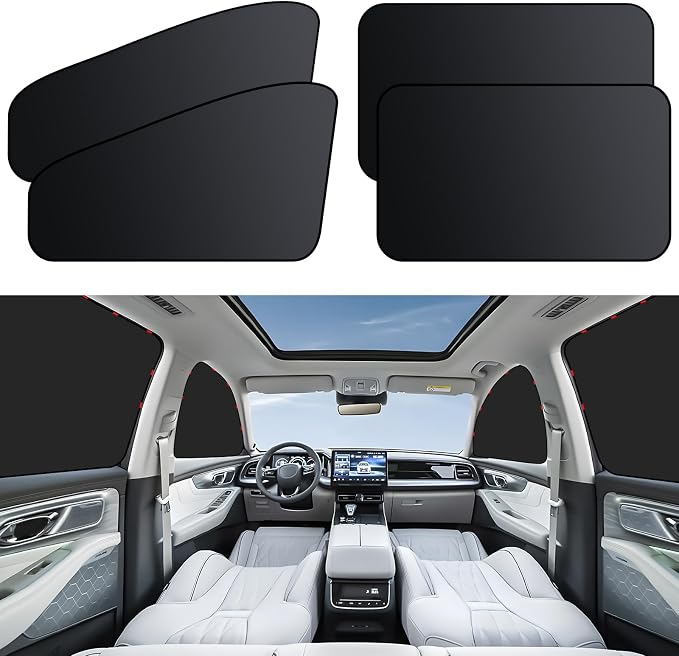 ZATOOTO Magnetic Car Window Shades 4 Pack, Car Window Curtains for Camping | Full Blackout for Privacy, 99% UV‑Block, Heat Insulation, Breastfeeding, Napping, Camping, and Travel, Metal Frame Fit - Image 9