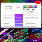 Dreamcolor Acrylic Car Ambient Lighting Kit 14 in 1 LED Interior Car Strip Lights APP Control Zoned Control System 252 Color Modes DIY Neon Wireless Sound Activated RGB Neon Light Kits New Version - Image 7