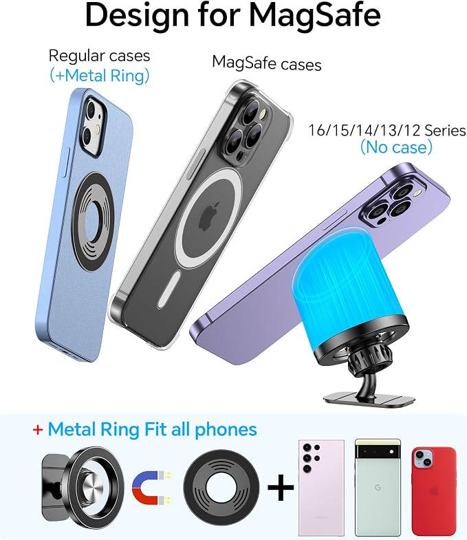 Coolpow for Magsafe Car Mount【20 Strong Magnets】Magnetic Phone Holder for Car Phone Holder Magnetic Phone Mount Dash Air Vent Cell Phone Holders for Your Car Mount for iphone 17 Pro Max 16 15 14 13 12 - Image 8