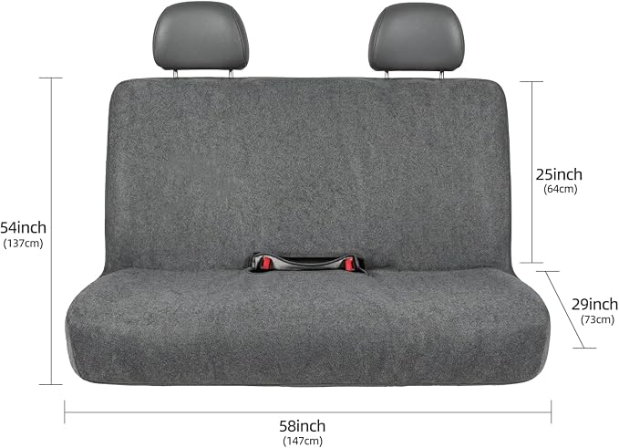 Waterproof Car Seat Cover Bench Grey Full Size Universal Fits Car Sweat Towel for Trucks SUV Van Rear Car Seat Protector Protector Cloth Seats Pack of 1 - Image 3