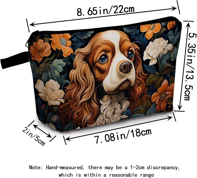 Cavalier King Charles Spaniel Makeup Bag for Women Travel Cosmetic Organizer Bag Teacher Appreciation Gifts Small Zipper Toiletry Bag - Image 2