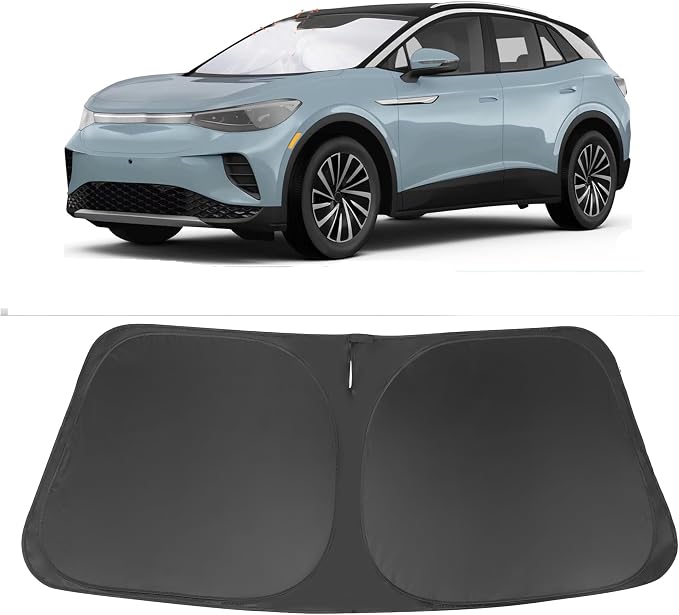 Windshield Sun Shade for 2021-2026 Volkswagen ID.4 Accessories | Full covered for windshield, Foldable & Durable, Block UV Rays, Reduce Heat, Easy to install, Keep Car Cooler by LHFLIVE