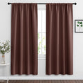 RYB HOME Blackout Curtains for Bedroom Living Room Nursery 63 inches Long | Thermal Insulated, Privacy Protection, Rod Pocket, Drapes for Office Home Theater, W42 x L63, Chocolate Brown, 2 Panels by RYBHOME