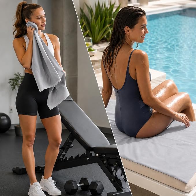 AUTOYOUTH Front Car Seat Protector, Post-Workout Gym Sweat Towel Cover | Sweatproof Breathable Gray Front Car Seat Protector For The Gym Non-Slip Universal Fit For Cars & SUVs Machine Washable - Image 4