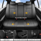 for Subaru Outback 2007-2026 Car Seat Covers, Full Set, Black | Luxury Full Coverage Leather Seat Protectors, Waterproof Breathable, Non-Slip, Easy to Install, Airbag Compatible, All-Season - Image 3