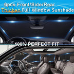 KMF 6pcs Thicken Sun Shades for Chevy Colorado 2015-2022 Accessories,Chevrolet Truck Full Car Window Covers Sunshade for Windshield Side Rear, UV Block and Blackout Privacy for Car Camping - Image 3