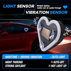 2PCS Car Window Wireless LED Ambient Light Solar Powered Love Heart Shaped Neon Lamp for Night Driving Interior Decor Accessories Romantic Gift for Women Girl Couples-Blue - Image 4