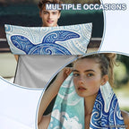 Sea Turtle Car Seat Towel Cover After Gym Quick-Dry & Absorbent Car Seat Hoodie Towel Polynesian Style Sports Towel for Gym Workout, Running, Swimming, Beach and Hiking - Image 5