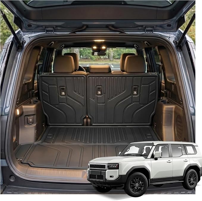 GYGY Cargo Mat Trunk Liner with Backrest Mats Fit for 2024 2025 2026 Toyota Land Cruiser Prado 250 (5-Seat US Version Only)&24-26 Lexus GX550, All Weather Waterproof TPE Rear Cargo Tray by Unknown
