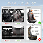 Fit Tacoma Premium Leather Car Seat Covers for Toyota Tacoma 2016-2022 2023 - Waterproof，Breathable，All-Weather Seat Cushion Protecto & Airbag Compatible, Full Set Red Line Black - Image 6