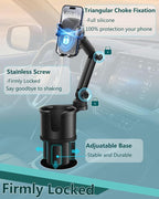 2-in-1 Cup Phone Holder for Car, 360° Adjustable Car Phone Mount | Anti-Slip Phone Cup Holder Long Arm, Fits 2.5–4" Cup Slots, Stable Holds Phones & Large Bottles, Compatible iPhone 17/16 Pro - Image 9