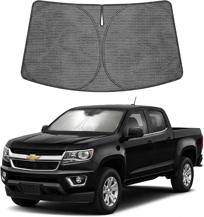 Proadsy Custom Fit Car Windshield Sun Shade for 2023-2026 Chevy Colorado | Ice Crystal Micro-Refraction Blocks 99% UV, Drops Cabin Temp 54°F. Foldable Full Coverage for Summer Parking/Camping Privacy by Proadsy