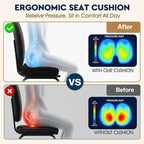 Office/Car Seat Cushion, Non-Slip Sciatica & Back Coccyx Tailbone Pain Relief Chair Pad, Memory Foam Butt Pillow for Computer Desk, Wheelchair, Driving (Black) (Pack of 2) - Image 3