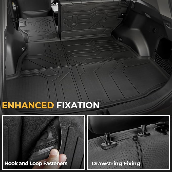 Floor Mats for 2026 Toyota RAV4 Hybrid Accessories | w/o Subwoofer, Full-Coverage Set with Cargo Liner & Backrest Protector, Odorless TPE, All-Weather Protection, 3D Laser Fit - Image 7