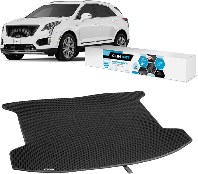CLIM ART Cargo Liner for Cadillac XT5 2017-2026 Custom Fit Trunk Mat, with Honeycomb Dirtproof & Waterproof Technology - All-Climate, Heavy Duty, Anti-Slip Cargo Liner, Luggage - FL01117095 by CLIMART