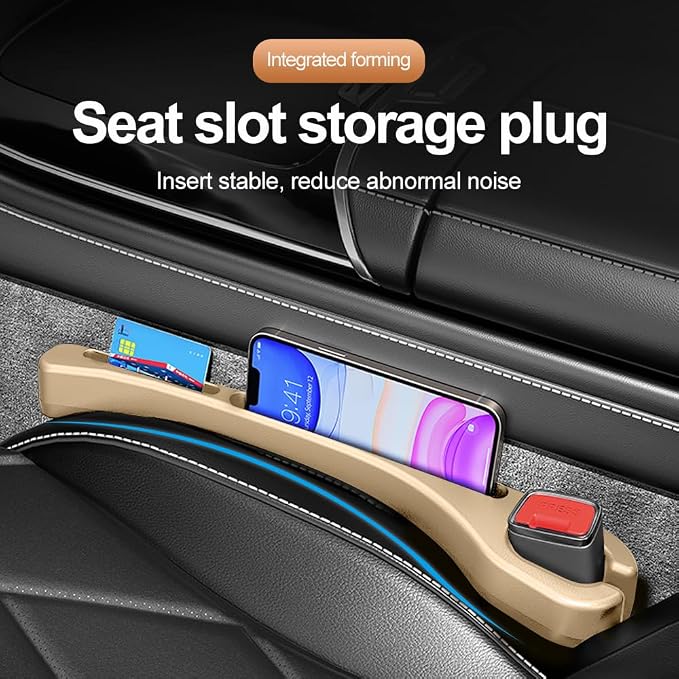 Stacool [2026 Upgrade] 2PCS Car Seat Gap Filler with Phone Holder,Multi-Function Car Side Seat Gap Filler for Prevent Items Falling,Universal Car Seat Organizer Car Accessories (Beige) - Image 3