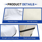 Waterproof Car Towel Seat Cover, Sweating Non Slip Car Seat Cover Protector for Gym Workout, Running, Swimming, Beach and Hiking, Machine Washable, Universal Fit for Front Seats (White) - Image 3