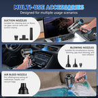 KMM Handheld Car Vacuum Cleaner, 16000PA Air Duster & Hand Held Vacuum | 120W High Power, Cordless, Portable, Rechargeable with Multi-Nozzles & LED Light for Home, Car, Office, Pet - Image 6