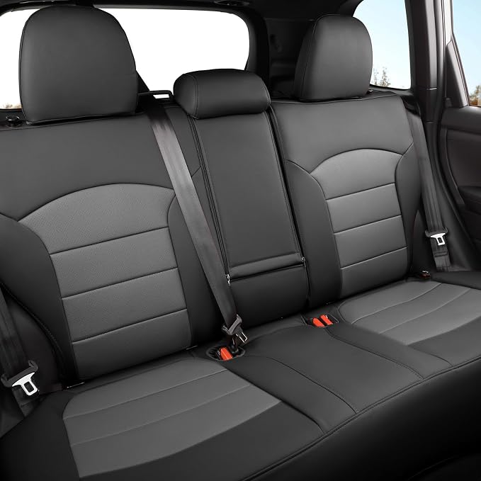 Custom Seat Covers for 2026 Subaru Forester,Rear w/Armrest,Faux Leather | Full Set Suv Seat Cushion,Easy Installation,Factory Look,Waterproof Car Seat Protector (Black/Gray) - Image 9