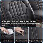 Truckiipa Dodge Ram Seat Covers Front Pair, Car Seat Cover Waterproof Leather Protector Pickup Truck Accessories, Full Coverage Custom Fit for 2002-2026 Ram 1500 2500 3500 Regular/Double Cab, Black - Image 5