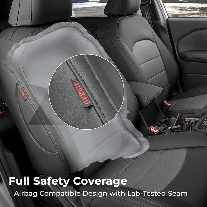 coverdream Corolla Leather Seat Covers Full Set for Toyota Corolla LE 2023 2024 2025 2026 Luxury Car Seat Covers,Fully Covered,Waterproof Car Seat Protector Cushion (Wine Red) - Image 6
