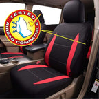 Flying Banner Car Seat Covers Full Set Front Seats and Rear Bench Polyester car seat Protectors Black Gray Purple airbag Compatible Rear Bench Split (Black Red) - Image 5