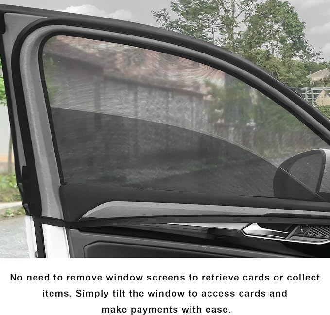2 PCS Car Window Shades, Double-Layer Automotive Rear Side Window Sunshade Blocks UV Rays & Sun Glare, Breathable Mesh Screen Stretch Sun Protection Cover for Most SUVs - Image 5
