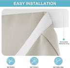 RYB HOME Sidelight Curtains for Front Door, Skinny Narrow Window Curtains | Entry Glass Door Cover, Renter Friendly Blackout Curtains, Adhesive No Drill, Wide 12 inch x Long 69 inch, Natural, 1 Panel - Image 2