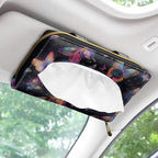Biyejit 2 Pack Car Tissue Holder, Colorful Butterfly PU Leather Sun Visor Napkin Box Holder, Hanging Tissue Mask Holder with Glasses Clip for Car Visor, Auto, Vehicle Accessories - Image 2