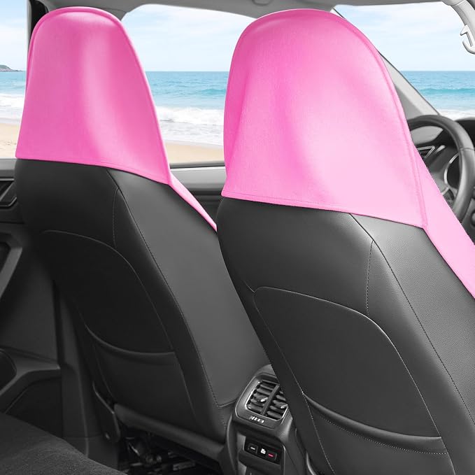 Waterproof 2 Pack Car Seat Cover Universal Fits Car Sweat Towel for Trucks SUV Van Cute Pink Car Seat Protector Sweat Proof Protector Cloth Seats - Image 2