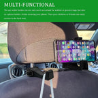 2PCS Car Headrest Hidden Hook, Purse Hook for Car, 2 in 1 Vehicle Back Seat Headrest Mobile Phone Holder, 360° Rotating Backseat Organizer for Handbag Clothes Grocery Fit Vehicles (Black) - Image 4