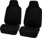 FH Group All Purpose Flat Cloth Car Seat Covers for Bucket Seats, 2 Piece Universal Fit, Washable Seat Covers for SUV, Sedan, Van - Front Set Black - Image 3