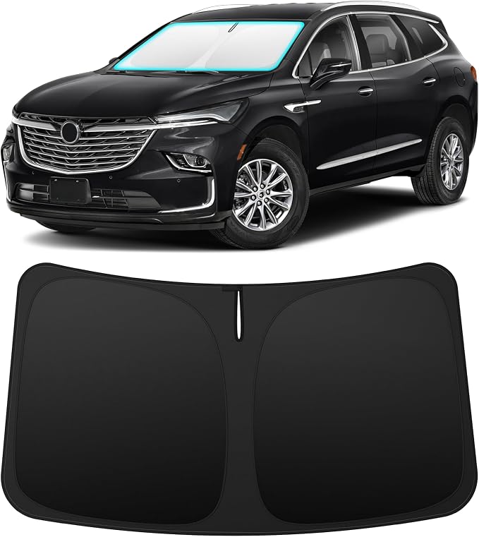 INSAUTO Custom Fit Windshield Sun Shade for Buick Enclave 2018-2024 | Foldable Front Window Sunshade Car Accessories, UV & Heat Reflector, Keeps Interior Cool, Includes Storage Bag by INSAUTO