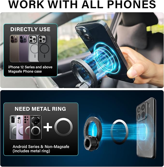 Car Phone Holder for Kia Sportage 2026 Accessories 12.3-in Screen | 2026 Kia Sportage Cell Phone Mount for Magsafe iPhone, 360° Hands-Free No Air Vent Blockage One-Hand Operation Stable Stand - Image 8