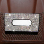 Bling Car Sun Visor Tissue Box Holder, Rhinestone PU Leather Crystal Sparkling Napkin Holder, Backseat Paper Towel Cover Case Car Accessories for Women (Multicolor) - Image 7