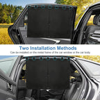 Magnetic Car Window Shades,2Pcs Side Window Sun Shade with 7 Strong Magnets | Double Layer Magnetic Car Sunshade for Baby,Full Covers/Half Shade Car Window Covers for Side Windows,Magnetic Car Curtains - Image 6