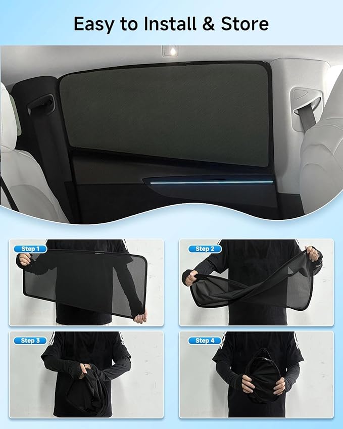 Car Window Shade for Toyota Sienna 2021-2025,2 Pack UV & Glare Protection, Breathable Privacy Screen, Insect & Bug Blocker Magnetic Mesh Side Rear Sun Shades for Baby Camping, Napping & Travel - Image 6