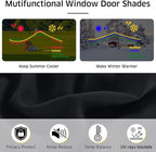 NICETOWN Black Magnetic Blackout No Drill French Door Curtain for Window | Thermal Insulated Short Curtain Blinds, Tie Up Roman Shade, Front Sidelight Curtains for Window Glass 24" W x 48" L, 1 Panel - Image 3