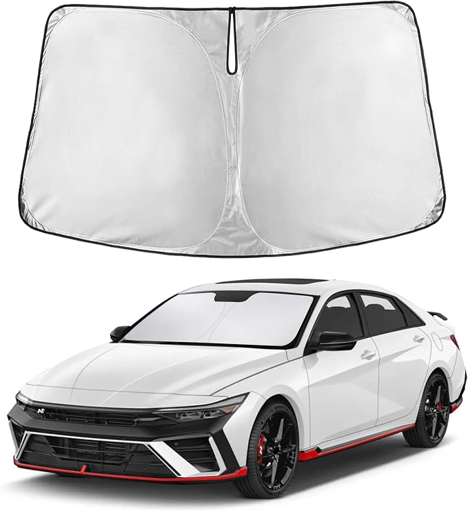 EcoNour Windshield Sunshade Compatible for Hyundai Elantra 2021-2025 2026 | Sun Visor for Front Windshield & Window Sun Shade Cover, UV Heat Blocker & Protector, Car Accessories by EcoNour