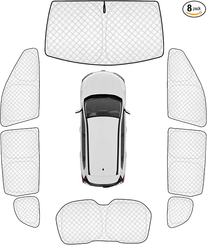 KMF 8pcs Thicken Sun Shades for Nissan Rogue(Not Sport) 2014-2020 Accessories, Full Car Window Covers Sunshade for Windshield Side Rear, UV Block and Privacy Blackout for Car Camping Outdoor by KMF
