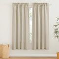 RYB HOME Linen Semi Sheer Curtains for Living Room, Light Filtering Half Privacy Window Curtains & Drapes for Bedroom, 2 Panels, Beige, 34" W x 72" L by RYBHOME